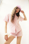 Pink Poplin 100% cotton, crisp, light, stylish , breathable, luxe, chic PJ set 
